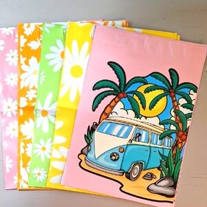 15 Assorted Floral and Van Design Poly Mailers
